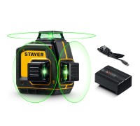 Лазерный нивелир SL-3D, 50м, точн. +/-0,5 мм/м STAYER 34963