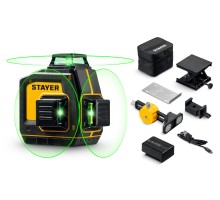 Лазерный нивелир + держатель SL-3D #2, 50м, точн. +/-0,5 мм/м, микролифт STAYER 34963-2