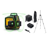 Лазерный нивелир + штатив SL-3D #3, 50м, точн. +/-0,5 мм/м STAYER 34963-3