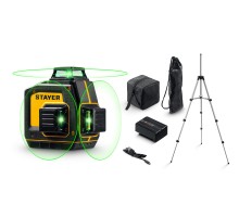Лазерный нивелир + штатив SL-3D #3, 50м, точн. +/-0,5 мм/м STAYER 34963-3