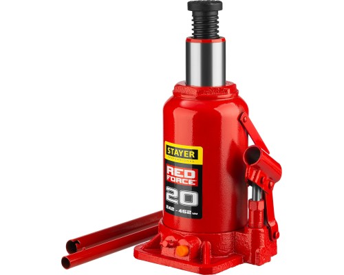 Бутылочный гидравлический домкрат RED FORCE, 20 т, 242-452 мм STAYER 43160-20_z01