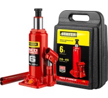 Бутылочный гидравлический домкрат RED FORCE, в кейсе, 6 т, 216-413 мм STAYER 43160-6-K_z01