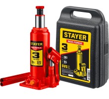 Бутылочный гидравлический домкрат RED FORCE, в кейсе, 3 т, 194 - 375 мм STAYER 43160-3-K_z01