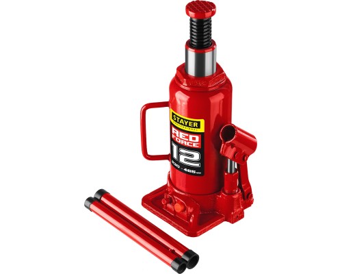 Бутылочный гидравлический домкрат RED FORCE, 12 т, 230-465 мм STAYER 43160-12_z01