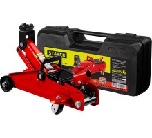 Подкатной домкрат для легковых а/м R-22 RED FORCE, в кейсе, 2 т, 125-320 мм STAYER 43152-2-K