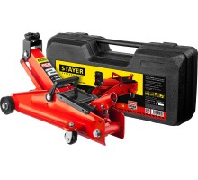 Подкатной домкрат для легковых а/м R-28 RED FORCE, в кейсе, 2 т, 130-350 мм STAYER 43153-2-K