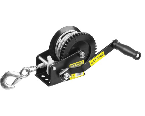 Ручная барабанная тросовая лебедка MAXPull, 0.7 т, 8 м STAYER 43112-0.7