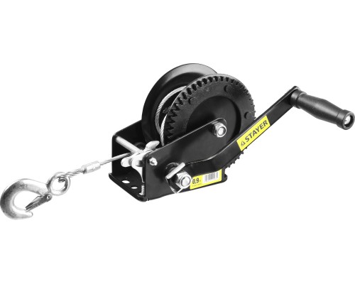Ручная барабанная тросовая лебедка MAXPull, 0.9 т, 8 м STAYER 43112-0.9