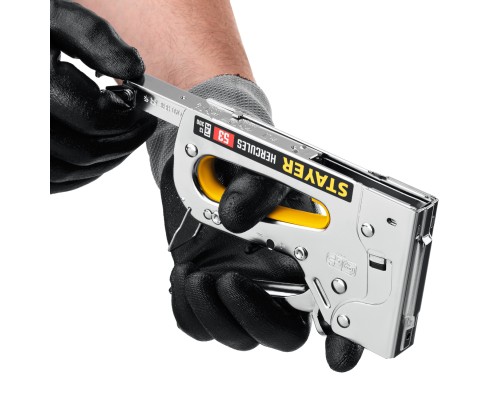 Стальной рессорный степлер HERCULES-53, тип 53 (A/10/JT21) 23GA (6 - 14 мм)/13/300 STAYER 31519