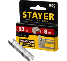 Скобы для степлера тип 53 (A/10/JT21), 8 мм, 1000 шт, калибр 23GA STAYER 3159-08_z02