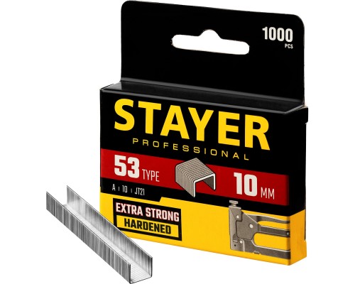 Скобы для степлера тип 53 (A/10/JT21), 10 мм, 1000 шт, калибр 23GA STAYER 3159-10_z02