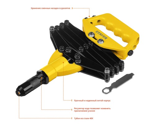 Рычажно-складной заклепочник PRO-FIX, 3.2-6.4 мм STAYER 3115_z01