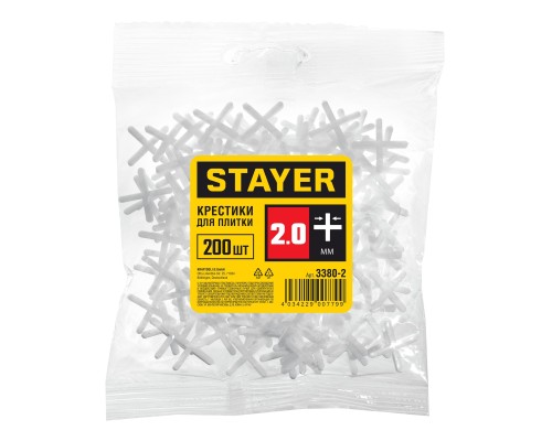 Крестики для плитки 2 мм, 200 шт STAYER 3380-2
