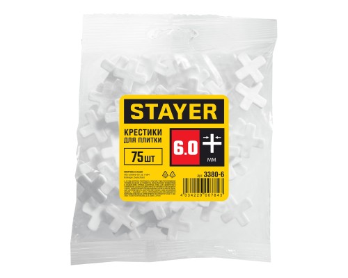 Крестики для плитки 6 мм, 75 шт STAYER 3380-6
