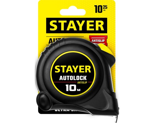 Рулетка с автостопом AutoLock, 10 мx25 мм STAYER 2-34126-10-25
