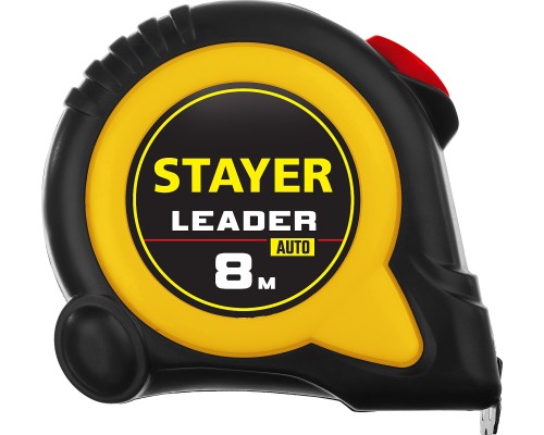 Рулетка с автостопом Leader, 8 мx25 мм STAYER 3402-08-25_z01