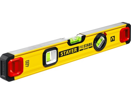 Магнитный уровень с поворотным глазком PRO STABIL, 400 мм, усиленный профиль STAYER 3480-040