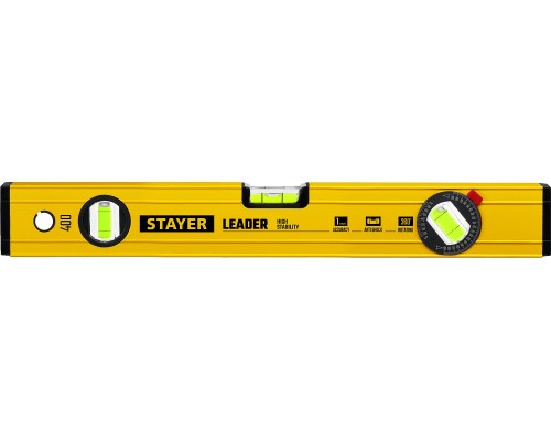 Уровень с поворотным глазком LEADER 400 мм, усиленный профиль STAYER 3466-040_z01