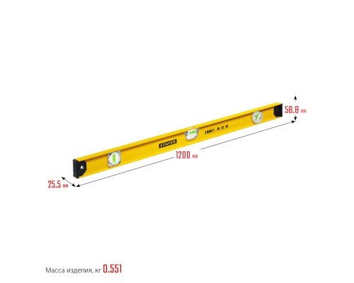 Уровень с поворотным глазком I-Bar 180, 1200 мм, двутавровый STAYER 3470-120_z02
