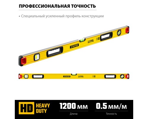 Уровень с поворотным глазком PRO STABIL, 1200 мм, усиленный профиль STAYER 3471-120_z02