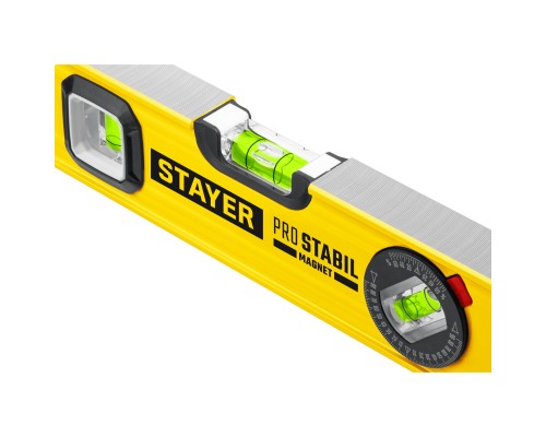 Магнитный уровень с поворотным глазком PRO STABIL, 2000 мм, усиленный профиль STAYER 3480-200