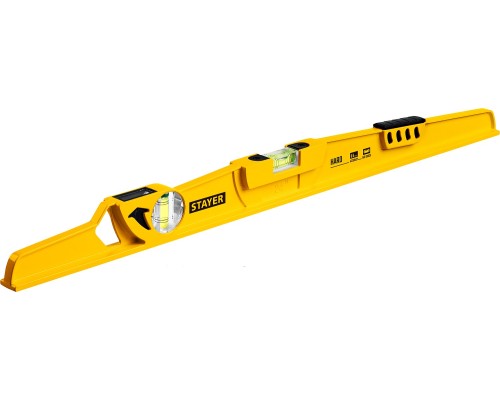 Литой уровень HARD, 600 мм, с зеркальным глазком STAYER 3483-060