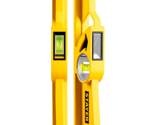 Литой уровень HARD, 600 мм, с зеркальным глазком STAYER 3483-060