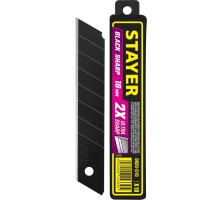 Сегментированные черные особоострые лезвия BLACK SHARP, 18 мм, 10 шт STAYER 0920-S10