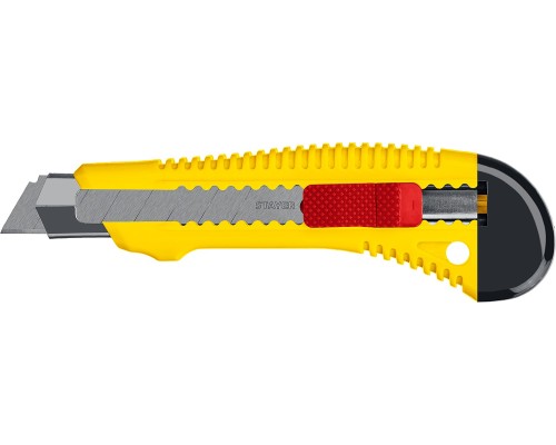 Нож упрочненный с метал. направляющей и сдвижным фиксатором FORCE-M, 18 мм STAYER 0913_z01