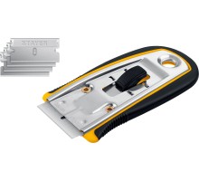 Скребок с выдвижным лезвием 40 мм, 5 доп. лезвий STAYER 8537