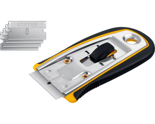 Скребок с выдвижным лезвием 40 мм, 5 доп. лезвий STAYER 8537
