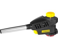 Газовая горелка с пьезоподжигом на баллон с цанговым соединением ProTerm Turbo PG400, 1300°C, турбо нагрев + 30% STAYER 55582