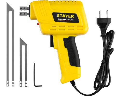 Прибор для терморезки Thermo cut, 150 Вт, в наборе: 2 ножа, быстрый рез пенопласта + пластика STAYER 45255-H2