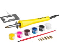 Прибор для выжигания и пайки MAXTerm, 30 Вт, 2 в1, в наборе: 7 насадок + краски STAYER 45220