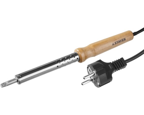 Электропаяльник с деревянной рукояткой MAXTerm, 100 Вт, клин STAYER 55310-100