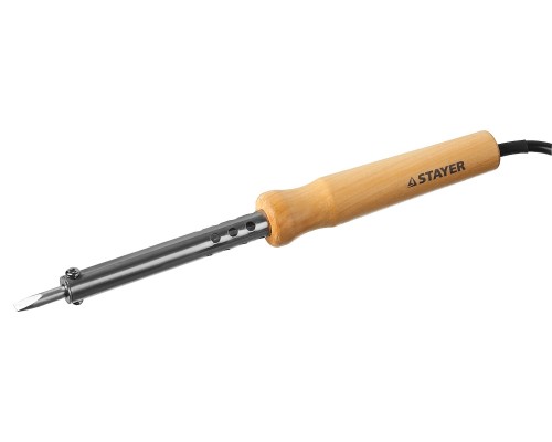 Электропаяльник с деревянной рукояткой MAXTerm, 60 Вт, клин STAYER 55310-60