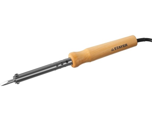Электропаяльник с деревянной рукояткой MAXTerm, 80 Вт, клин STAYER 55310-80