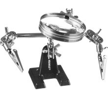 Держатель для пайки третья рука с лупой MAXTerm, увел. линза 2Х STAYER 55339