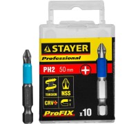 Набор бит ProFix PH2, 50 мм, 10 шт STAYER 26203-2-50-10_z01
