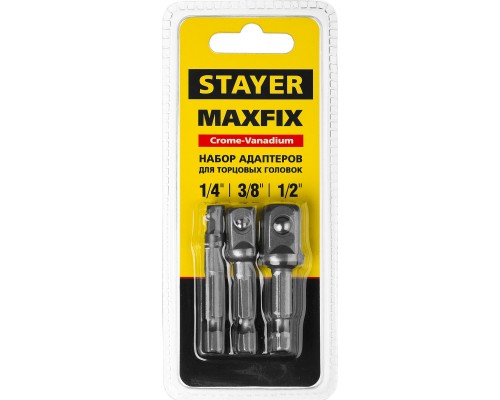 Адаптеры для торцовых головок Maxfix, 50 мм, 3 шт STAYER 26656-H3
