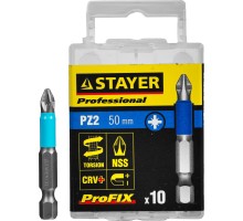 Набор бит ProFix PZ2, 50 мм, 10 шт STAYER 26223-2-50-10_z01