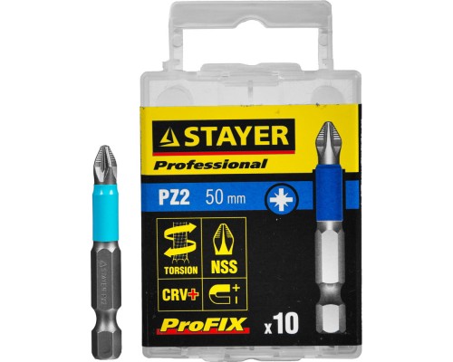 Набор бит ProFix PZ2, 50 мм, 10 шт STAYER 26223-2-50-10_z01