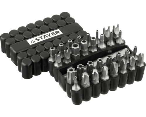 Набор специальных бит с магнитным адаптером 33 шт STAYER 26084-H33