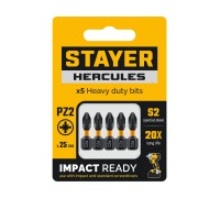 Торсионные биты Hercules PZ1, 25 мм, 5 шт STAYER 26233-2-25-5