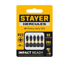 Торсионные биты Hercules PZ1, 25 мм, 5 шт STAYER 26233-2-25-5