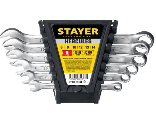 Набор комбинированных гаечных ключей Hercules 6 шт, 6-14 мм STAYER 27085-H6_z01