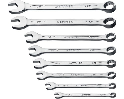 Набор комбинированных гаечных ключей Hercules 8 шт, 8-19 мм STAYER 27085-H8_z01