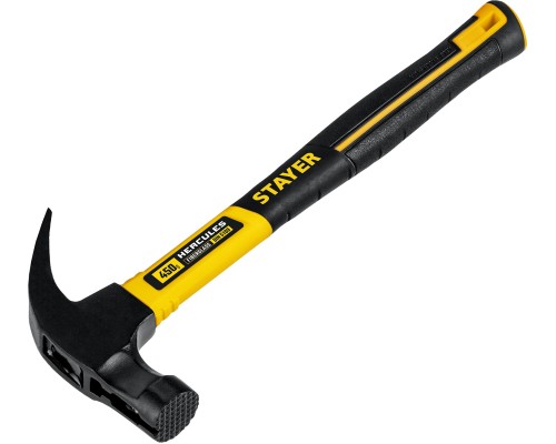 Молоток-гвоздодер столярный с фиберглассовой рукояткой Hercules-M, 450 г STAYER 2027-450_z01