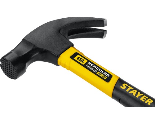Молоток-гвоздодер столярный с фиберглассовой рукояткой Hercules-M, 450 г STAYER 2027-450_z01
