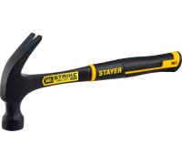 Цельнометаллический столярный молоток-гвоздодер Strike, 560 г STAYER 2025-560